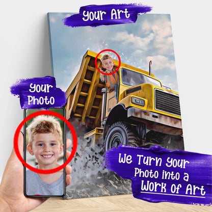 Personalized Dump Truck Portrait