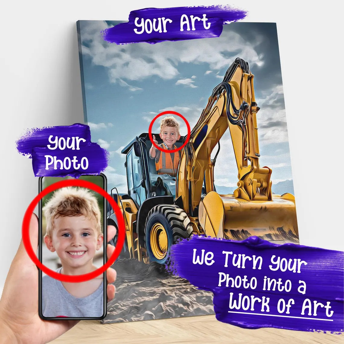 Personalized Backhoe Portrait