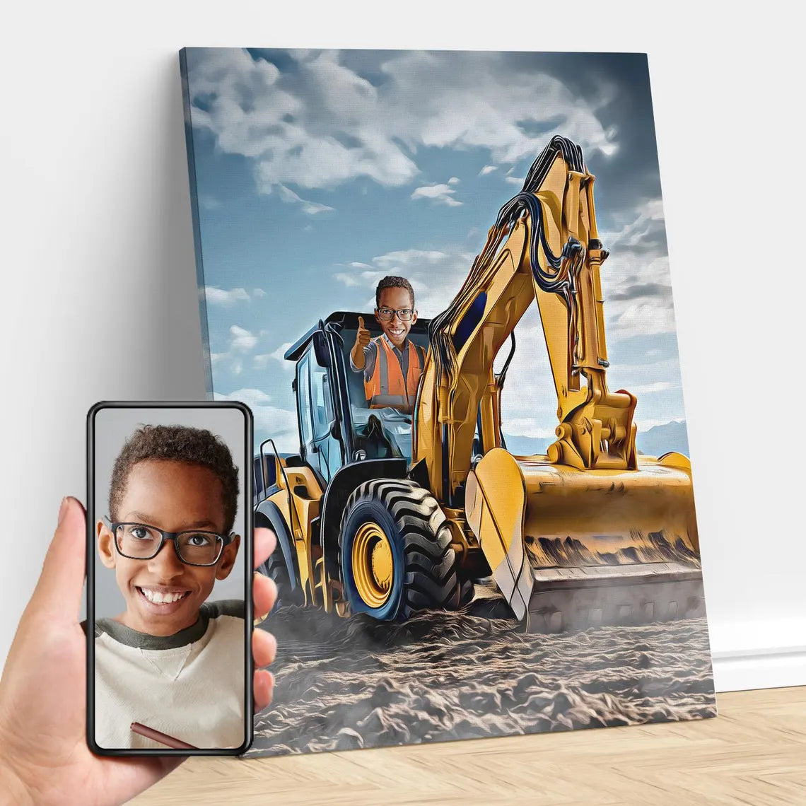 Personalized Backhoe Portrait