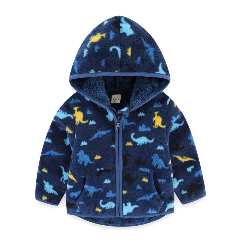 Dinosaur Fleece Hooded Jacket