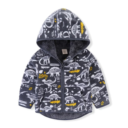 Dinosaur Fleece Hooded Jacket