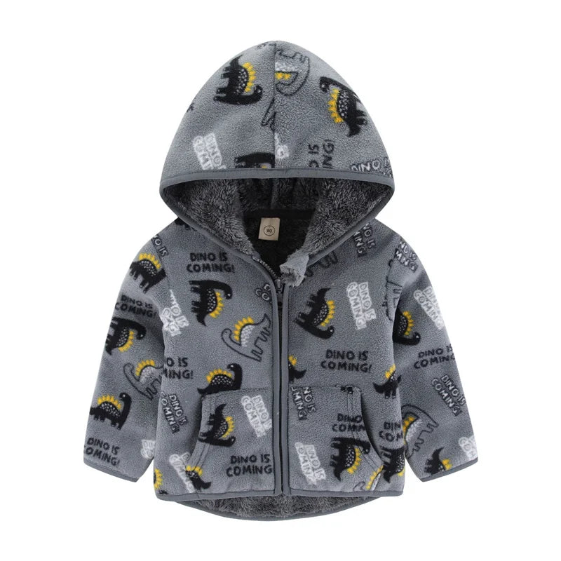 Dinosaur Fleece Hooded Jacket