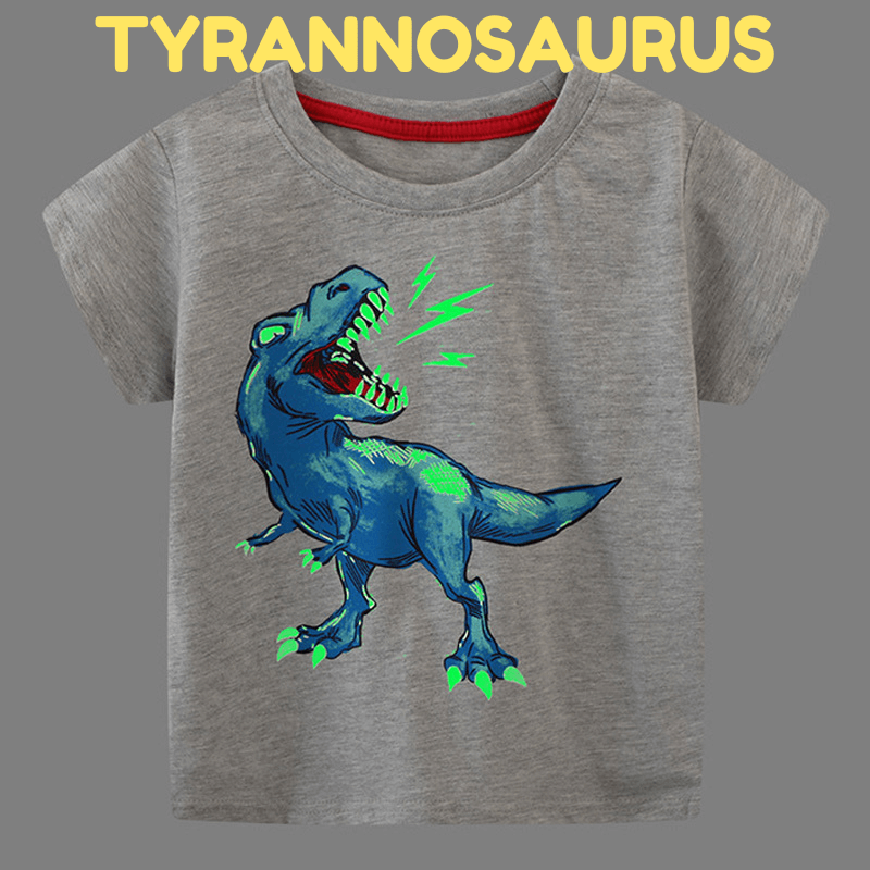 Kids dinosaur t-shirt that glow-in-the-dark. Glow Bro