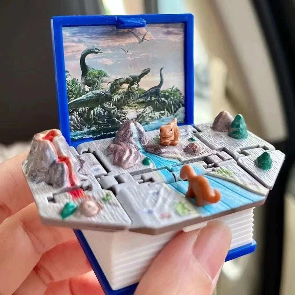 Dino World Pop-Up Book Keychain