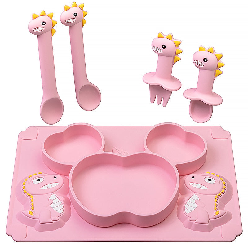 SILICONE BABY SPOON Feeding utensil for children - 1x PINK