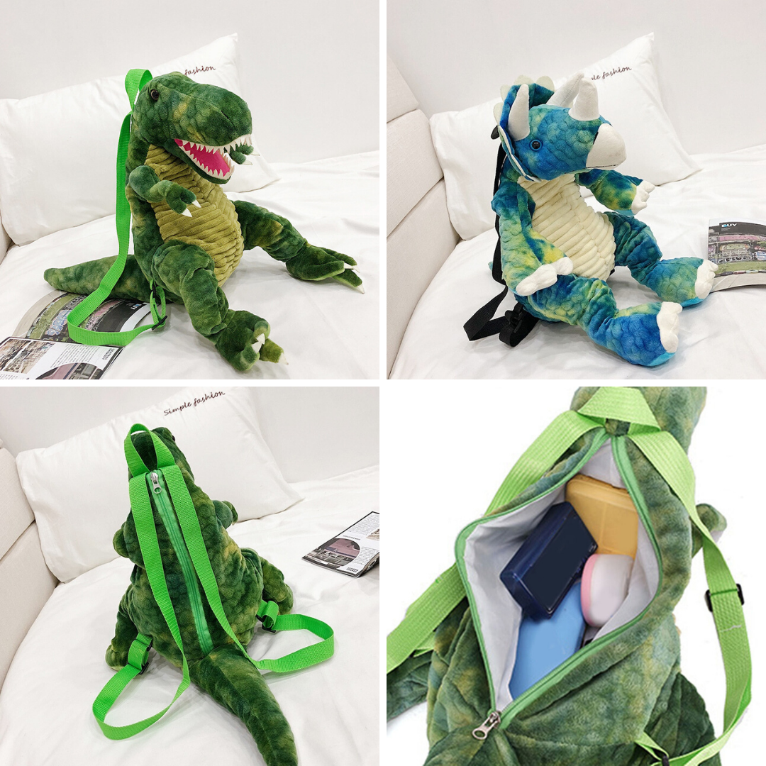 Plush dinosaur outlet backpack